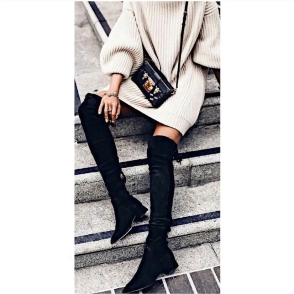Free People Everly Black Thigh High Boots Womens Size 38